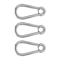 Miniatyrbild 5 av 8: 3 st Snap krok rostfritt stål fjäderkarbinhake Clips med ring säkerhetsrep tillbehörM11(11mm)