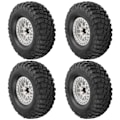 Miniatyrbillede 1 af 8: 4 stk. 2,2 tommer RC-hjul dæk med legering hjulnav til Axial SCX10 D90 1/10 RC Crawler Hvid