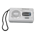 Pikkukuva 7 / 8: AM FM -transistoriradio DSP-siruilla, kannettava taskukokoinen miniradio kaiuttimen ja kuulokeliitännän kanssa, hopeaharmaa