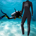 Miniatyrbild 4 av 8: 1,5 mm dykning heldräkt våtdräkt långärmad för snorkling surfing simning (kvinna svart S)