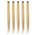 Pikkukuva 1 / 8: 5kpl Clip in Hairpiece Värilliset suorat hiuspidennykset Clip Hiuslisäkkeet juhliin CosplayFlaxen