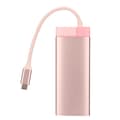 Miniatyrbillede 3 af 8: 6 i 1 Dockingstation Type C til PD 3USB3.0 High Definition Multimedia Interface RJ45 Udvidelsesdock Lyserød