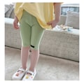 Miniatyrbilde 5 av 5: Barne Leggings Sommer Tynn Tråd Atletisk Stretchy Ungdom Kort for Små Jenter Grønn 51.2in