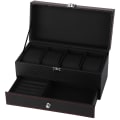 Miniatyrbillede 3 af 8: Dobbelt smykker Ur øreringe Ringe Armbånd Halskæde Box Organizer Opbevaring Case