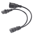 Miniatyrbillede 2 af 8: C14 han til C13 Nema 5-15R hun Y splitter strømledning 1 i 2 ud 10A 250V vandtæt strømforlænger adapterkabel