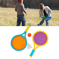 Miniatyrbild 5 av 6: Badmintonracket för barn Halkbeständig Slitstark elastisk bärbar set för barn 2 racketar 2 bollar Blå Gul