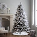 Miniatyrbillede 2 af 4: 122 cm juletræstæppe, rundt hvidt juletræstæppe, blødt juletræstæppe med sølv snefnug, juletræspynt tæppe,