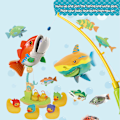 Miniatyrbillede 3 af 8: Børnefiskespil med fiskestang og realistisk fiskepool fiskelegetøjssæt sikkert holdbart fiskelegetøj gave til babyer drenge piger (tilfældig farve)
