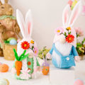 Miniatyrbild 3 av 4: Påsk Tomte Påskdekorationer Handgjorda Påsk Tomtar Plyschdocka Påskhare Tomtar Dekor med Blommor för Hemmakontor Utomhus Påskprydnader B