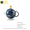 Miniatyrbillede 4 af 5: Astronaut Kop Rum Præget Planet Krus, Sød Keramisk Kaffekrus, Nyhedskrus med Låg og Ske til Kaffe, Te, Mælk, Æstetisk Rumindretning Sjov Gave