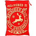 Miniatyrbillede 4 af 5: Stor Rød Julemandssæk, Jule-rensdyr-stang-stil, Snoretræk, Gavepose, Festlig pose, Julegavepose, Juleposer, Egnet til voksne og børn