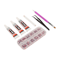 Miniatyrbild 4 av 8: Rhinestones Lim Kit Kristall Glas Rhinestones Lim Gel Kit för DIY Kläder Tyg Skor Smycken Making Nail Art Röd