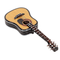 Miniatyrbild 7 av 8: Miniatyr gitarrmodell i trä Utsökt realistiska minimusikaliska prydnader med förvaringslåda för dockhusdekoration 3,9 tum