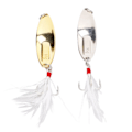 Miniatyrbilde 1 av 8: Fiskeskje Lokker Leech Form Sequin Hard Metal Spinner Baits for Ferskvann Saltvann Ørret Bass20g