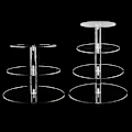 Miniatyrbillede 3 af 5: Akryl 3/4-lags Kageholder Display Stand Rack - Transparent Rund til Fest Cupcakes 4 Lag