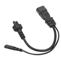 Pikkukuva 2 / 8: IEC320 C14 uros - C5 C7 naaras power 1 in 2 Out 10A 250 V vedenpitävä power LCD-näytöille