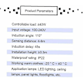 Miniatyrbillede 2 af 5: Infrarød Bevægelsessensor LED Downlight Pir100v-240v Lyskontakt