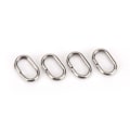 Miniatyrbillede 2 af 8: 100 stk rustfrit stål ovale splitringe Drejeligt snap fiskegrej forbindelse (8x13mm)