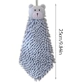 Miniatyrbillede 2 af 5: 3 stk. Chenille Håndklæder - Små Håndklæder med Hængeløkke, Super Bløde Chenille Kugle Håndklæder, Tykt Mikrofiber Håndklæde til Køkken og Badeværelse