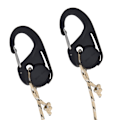 Miniatyrbillede 7 af 8: 2 stk Heavy Duty Rope Strammer Skralde Binde Reb Karabinhage Krog Telt Fastener til udendørs