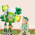 Pikkukuva 4 / 8: 3 kpl Pyhän Patrickin päivän tonttupehmolelu Shamrock-pehmolelu tonttulelu kodin koristeluun lahja