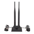 Miniatyrbild 1 av 8: Dubbel WiFi-antenn 2.4GHz 5GHz 5.8GHz 6DBI High Gain Justerbar vinkel Magnetisk bas RP SMA hanantenn för router