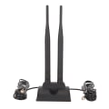 Miniatyrbillede 1 af 8: Dobbelt WiFi-antenne 2.4GHz 5GHz 5.8GHz 6DBI High Gain Justerbar vinkel magnetisk base RP SMA hanantenne til router