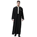 Miniatyrbillede 1 af 4: Islamisk Mænds Lange Robe Dubai Arabisk Thobe Kaftan 2XL Sort
