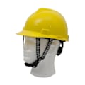 Miniatyrbild 5 av 8: Hård hatt Hakremm Y-form 28 cm expanderbar svart vit färgblockering Universal med 4 fasta punkter för skyddshjälm