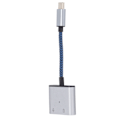 Miniatyrbillede 4 af 8: 2-i-1 USB C til 3,5 mm lydadapter Type-C til AUX-stik med USB C PD 60W hurtigopladningsadapter Blå