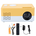 Miniatyrbilde 1 av 8: Mini bærbar projektor LED hjemmekino videomediespiller projektor med stativ 100‑240V hvit gul EU-plugg