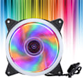 Pikkukuva 6 / 8: RGB-tuuletin, monivärinen kotelotuuletin, pöytätietokoneen CPU-jäähdytys, Aurora Silent 12 cm (Aurora Double Aperture -moniväriset valot, pakkausruuvit)
