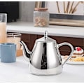 Miniatyrbillede 2 af 5: Rustfri stål tekande kaffe serveringskander 1,2 liter (42oz) 4-5 kopper Let at hælde sølv tekande