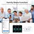 Miniatyrbilde 4 av 5: WiFi Tuya 16A Veggkontakt USB TYPE-C Plugg Strømuttak Svart EU-plugg