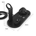 Miniatyrbilde 7 av 8: 4 i 1 trådløs lader Rask trådløs ladestativ Brakettstøtte for IPhone 14 for Iwatch for IOS ørepropper svart