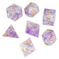 Miniatyrbillede 8 af 8: 7 stk. Polyhedral terningesæt i harpiks med skarpe kanter til rollespil