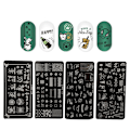 Miniatyrbillede 6 af 8: Negle stempling plader Stencils Mønster DIY Negle Printing Stempling skabelon Manicure Tool09-12