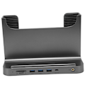 Miniatyrbild 6 av 8: Vertikal PC-ställ 8 i 1 Dockningsstation Stabil Signalöverföring Mini PC-ställ för OS X Office Interface Expansion Space Grey