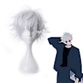 Miniatyrbillede 1 af 5: Gojo Satoru Cosplay Paryk - Kort Varmebestandig Kunstig Hår, Anime Jujutsu Kaisen, 2023 Edition (Inkluderer Paryk Hætte) One Size Gojo Satoru Paryk B