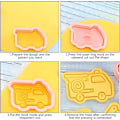 Miniatyrbild 2 av 5: Bilkakform Set 8 St 3D Barn Bakform Transport Plast Marsipan Cutter