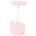 Miniatyrbilde 8 av 8: Leselys for barn TV-stil Base Fleksibel svanehals USB-lading Myk LED Barnebordslampe for studenter Studiearbeid Rosa