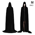 Miniatyrbillede 1 af 4: Middelalderlig Vampyr Fløjls Kappe Halloween Kostume M Sort