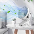 Miniatyrbillede 5 af 5: Dww-Bærbar Mini Bordventilator, USB Personlig Køleventilator med 3 Hastigheder og 360° Rotation, USB-kabel og Batteri til Ma