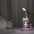 Miniatyrbillede 3 af 5: Luftfugter, USB Mini Desktop Lille Natlampe 3 I 1 Luftfugter Bordplade Hjem Soveværelse (lilla) (1 stk.) Juni 6.15