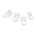 4 st Gitarr Fingerplektrum Fingerspets Skydd Instrument Tillbehör Set Kit för Bas Banjo Vit