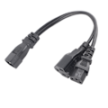 Miniatyrbillede 6 af 8: C14 han til C13 Nema 5-15R hun Y splitter strømledning 1 i 2 ud 10A 250V vandtæt strømforlænger adapterkabel