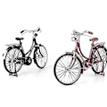 Pikkukuva 5 / 5: 1:10 Alloy Classic Retro Polkupyörämalli Koriste Punainen Naisellinen Tyyli