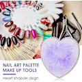 Miniatyrbilde 3 av 5: Mauve Resin Neglelakk Palett med Gullfarget Hjerteformet Kant