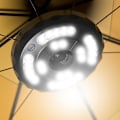 Pikkukuva 4 / 5: Latautuvat Umbrellan Valot - 28 LED:n Patio-Pöytävalaisin 3 Valotilalla - Kylmät Ulkovarusteet Patio-Sisustukseen, Uima-altaalle ja Pihalle