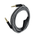 Miniatyrbillede 2 af 8: Hovedtelefonkabel med volumenkontrol Justerbart gaming headsetkabel med tuning gear til Astro A10 A40 A30 6,6 fod Sort hvid